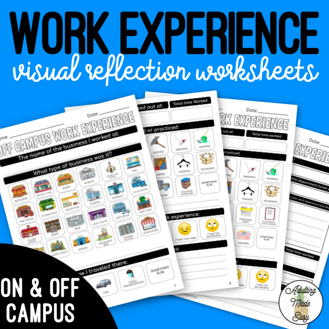 work experience reflection worksheets adulting made easy llc