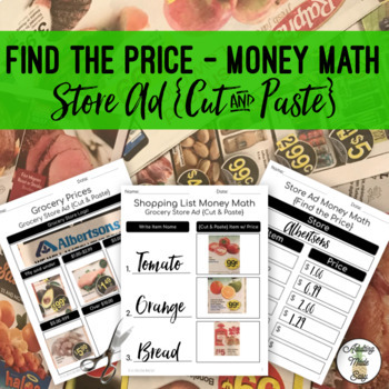 find the price money math store ad cut paste worksheets adulting made easy llc