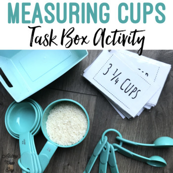 Fraction Measuring Cups Task Cards & Flashcard Work Task Box Activity